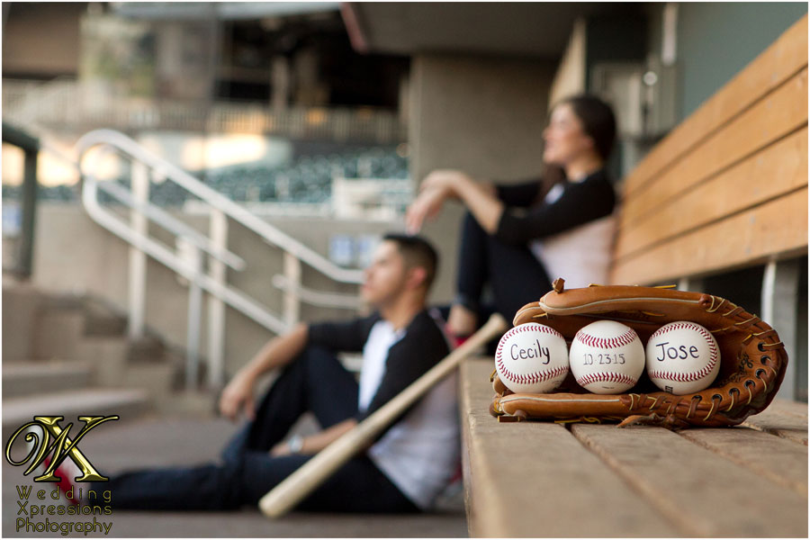 baseball themed engagement session