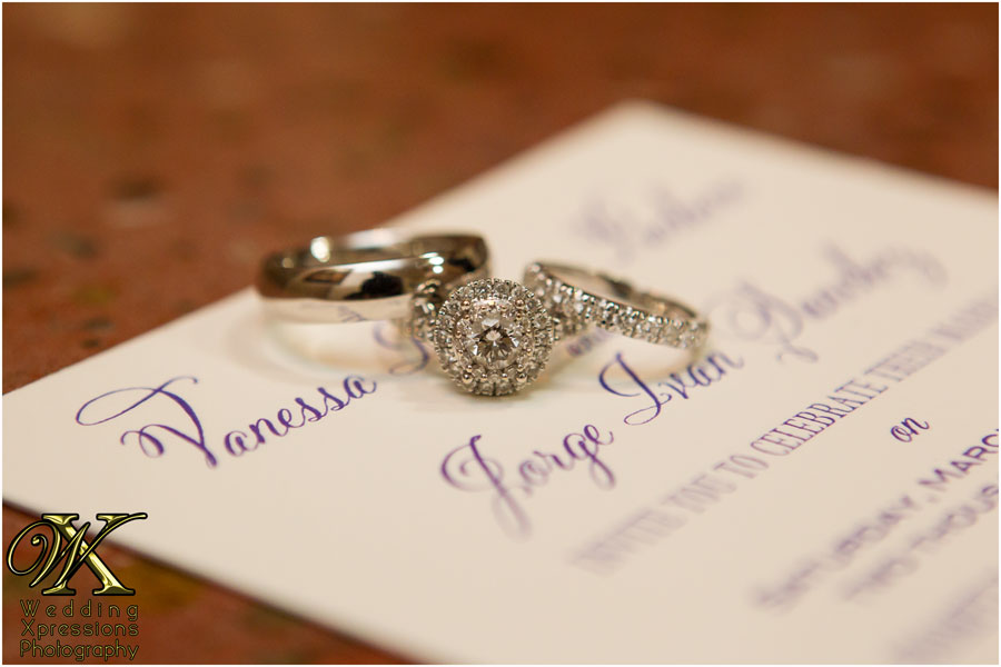wedding rings on invitation