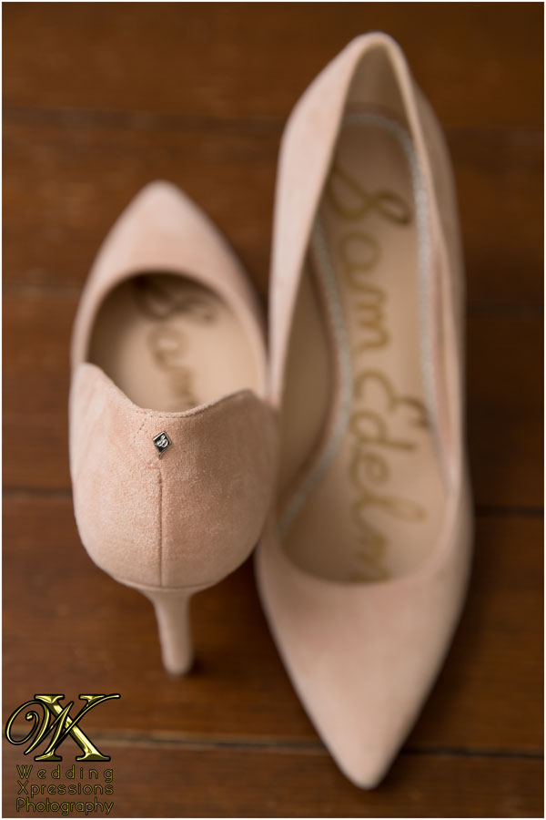 Bride's Sam Edelman light pink shoes