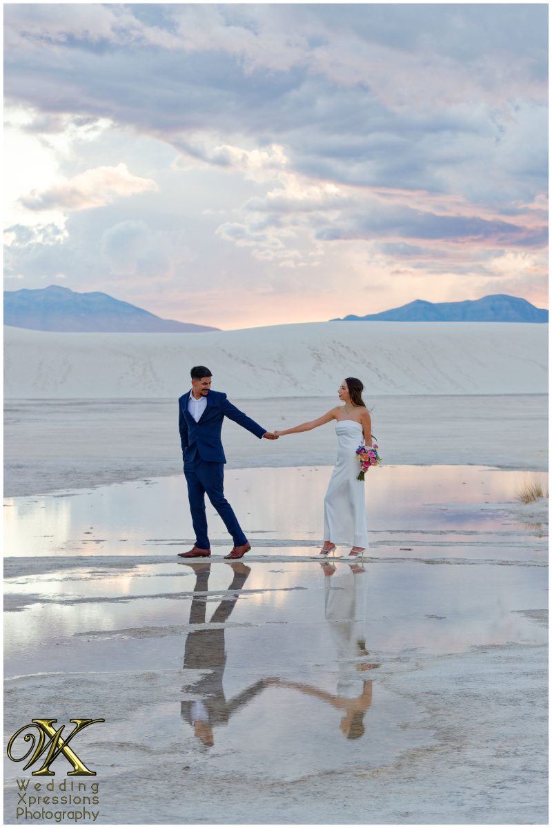 Alan and Illiana dancing in the desert at White Sands.