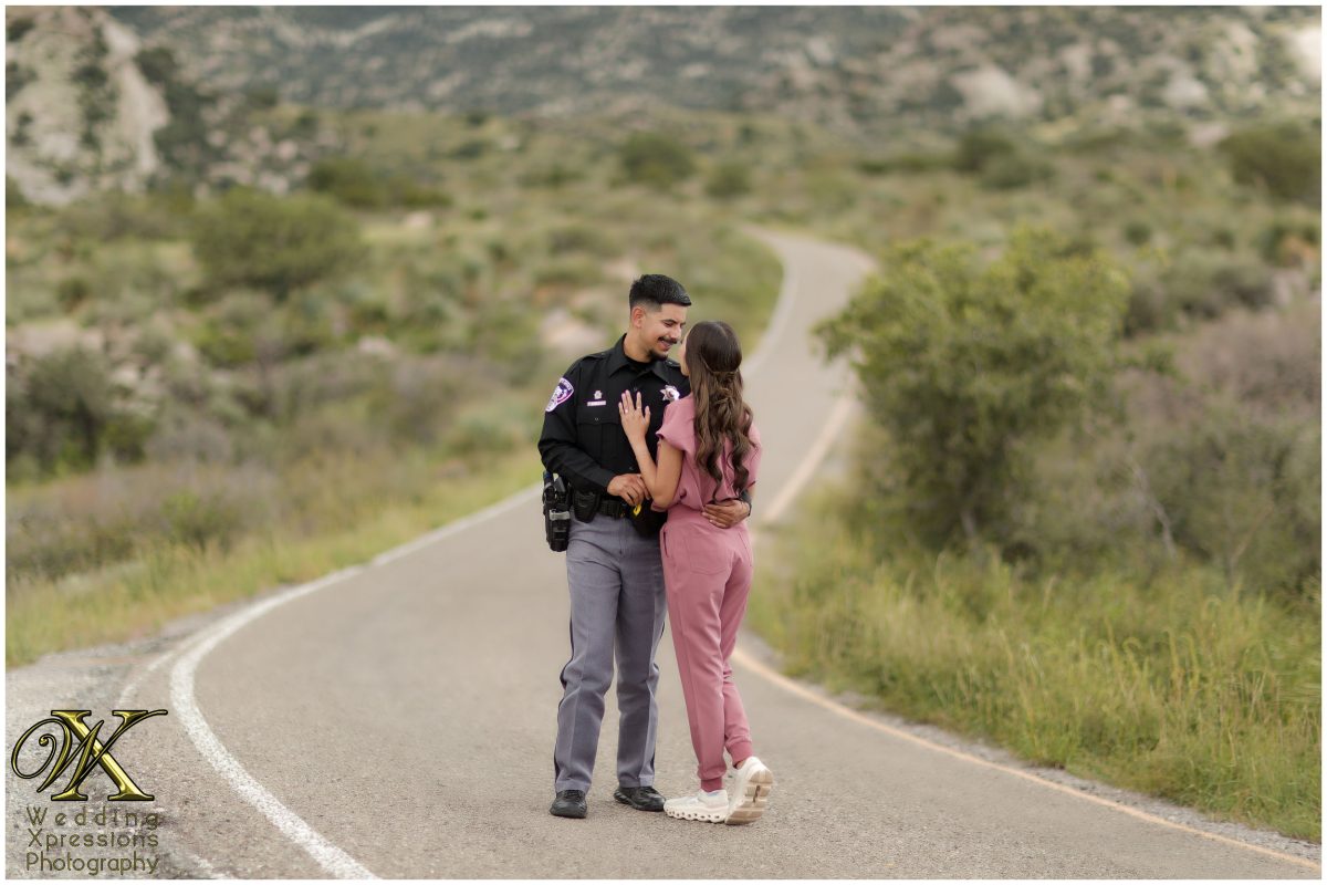 Couple in casual clothes walking at Aguirre Springs.