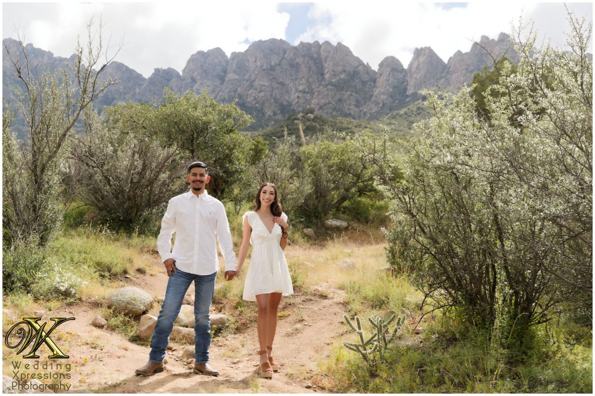 Alan and Illiana walking through the desert at Aguirre Springs.