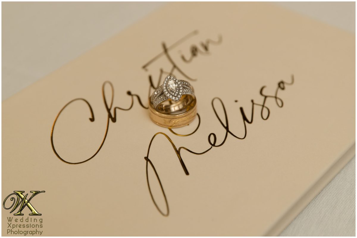 Fine art wedding rings and stationery detail for Christian and Melissa’s El Paso legacy.