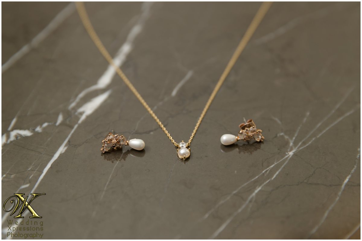 Delicate bridal jewelry and heirloom pieces for Melissa’s wedding preparation.