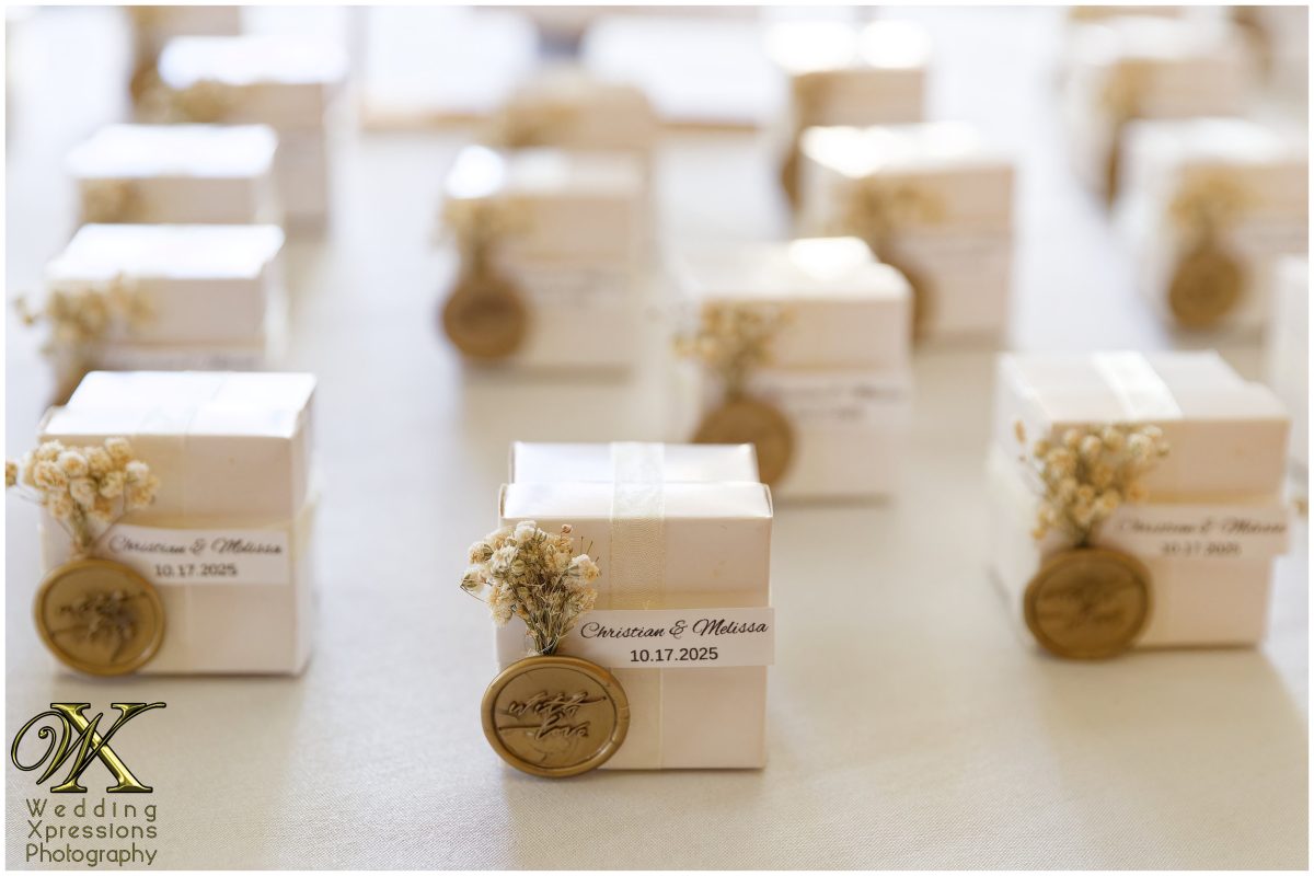 Custom wedding favors and guest gifts, a thoughtful part of the client experience.